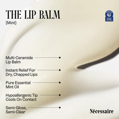 Nécessaire The Lip Balm mint glow showcases refreshing scent and cooling sensation.