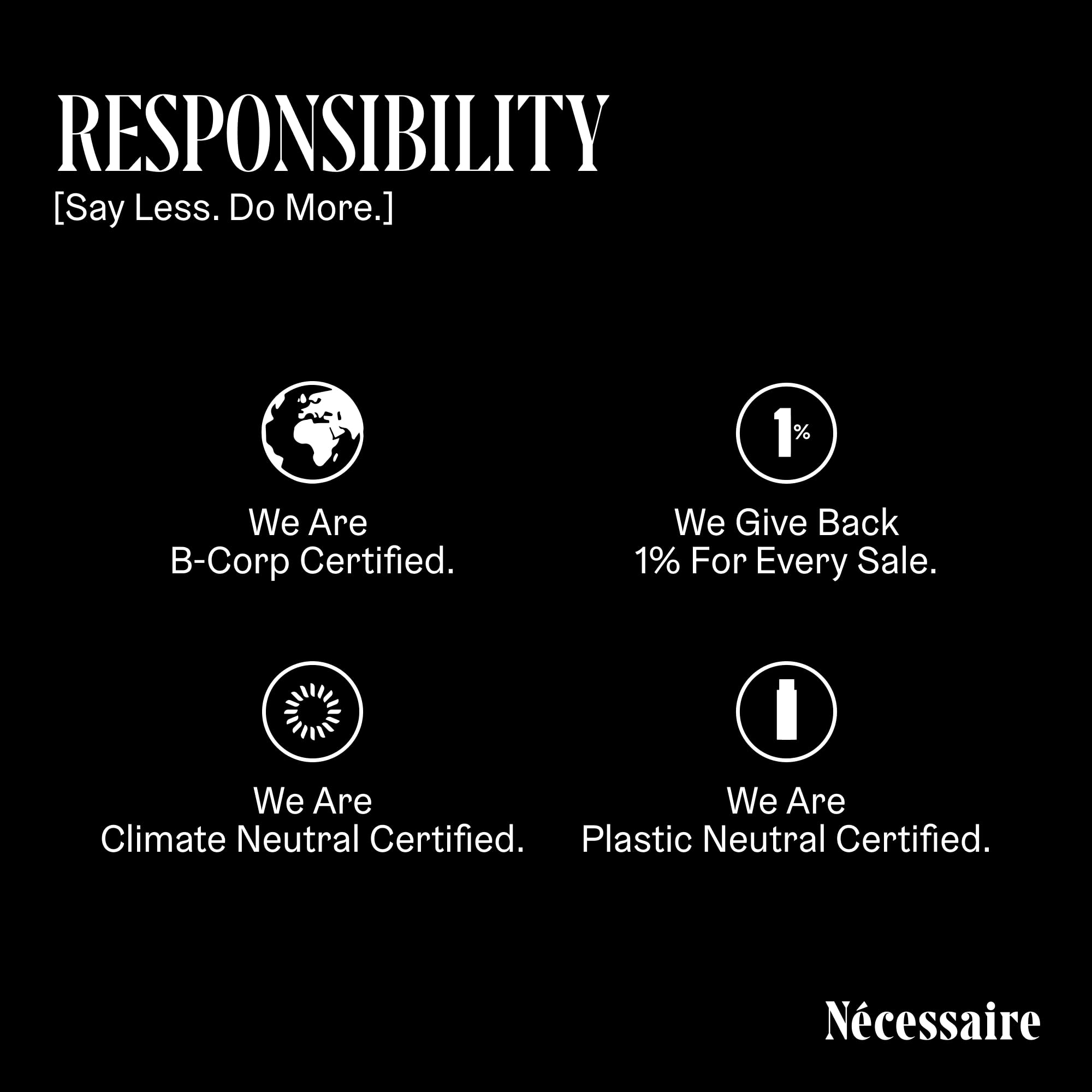 Nécessaire The Shampoo dermatologist-tested badge asserting hypoallergenic, non-comedogenic quality.