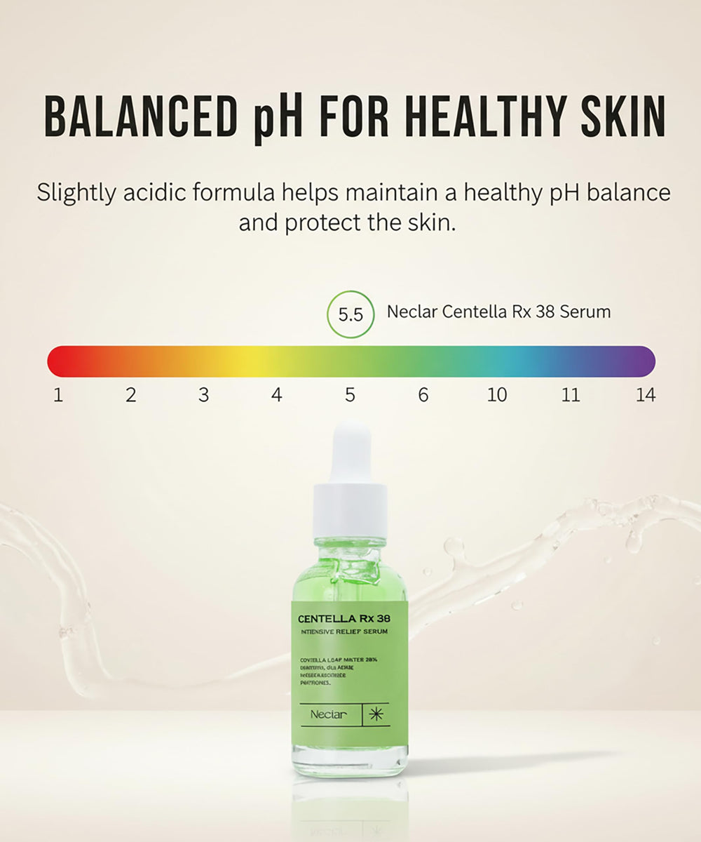 Neclar Tea Trica Extracts infused serum image hints at soothing sensitive skin benefits.
