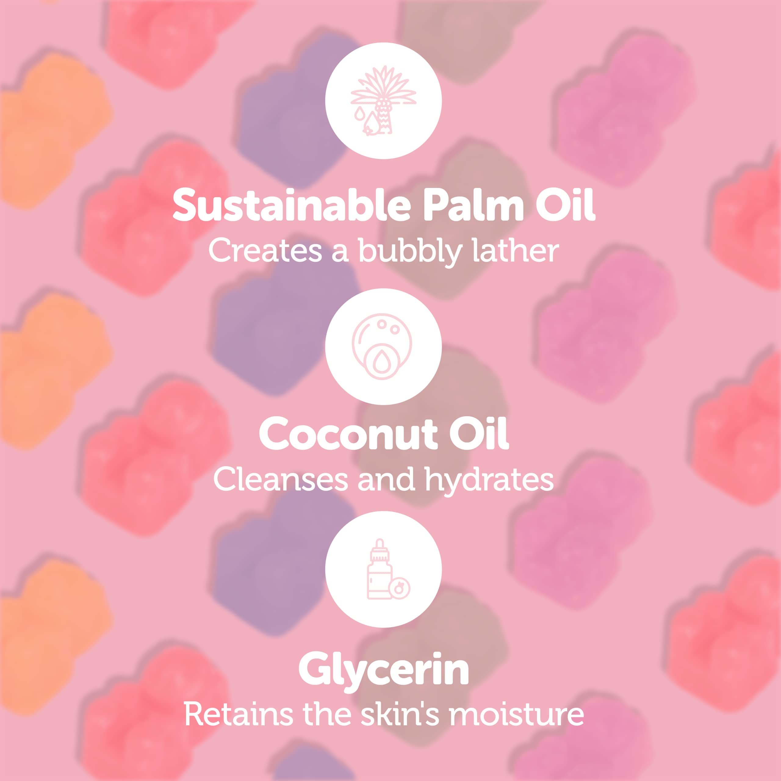 Nectar Bath Treats bear mini soap colors display kid-friendly visuals for daily handwashing