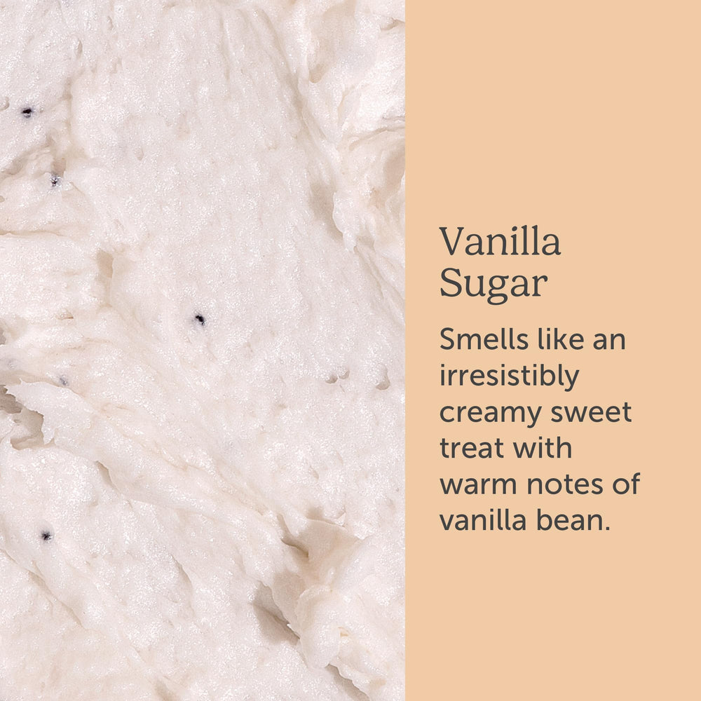 Nectar Life vanilla sugar product label emphasizes cruelty-free vegan formula.