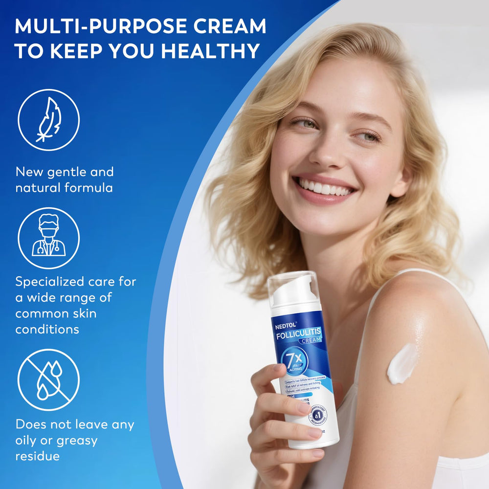 Nedtol Folliculitis Treatment Cream ingredients close-up highlights herbal extracts.