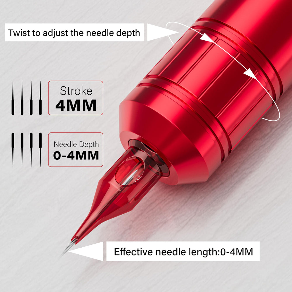 Neebol quiet brushless motor in the tattoo gun for smoother sessions.
