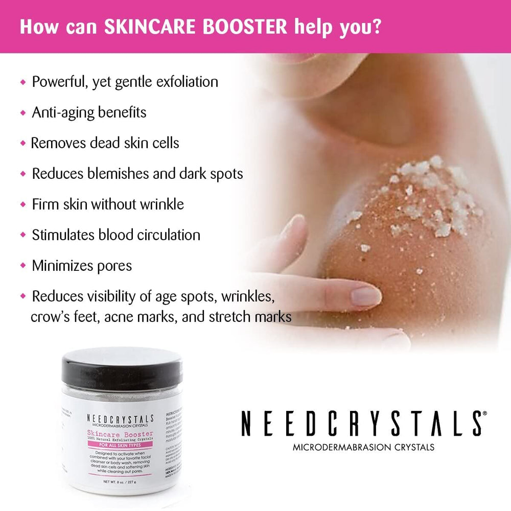 NeedCrystals bare-face application demonstrates gentle facial massage