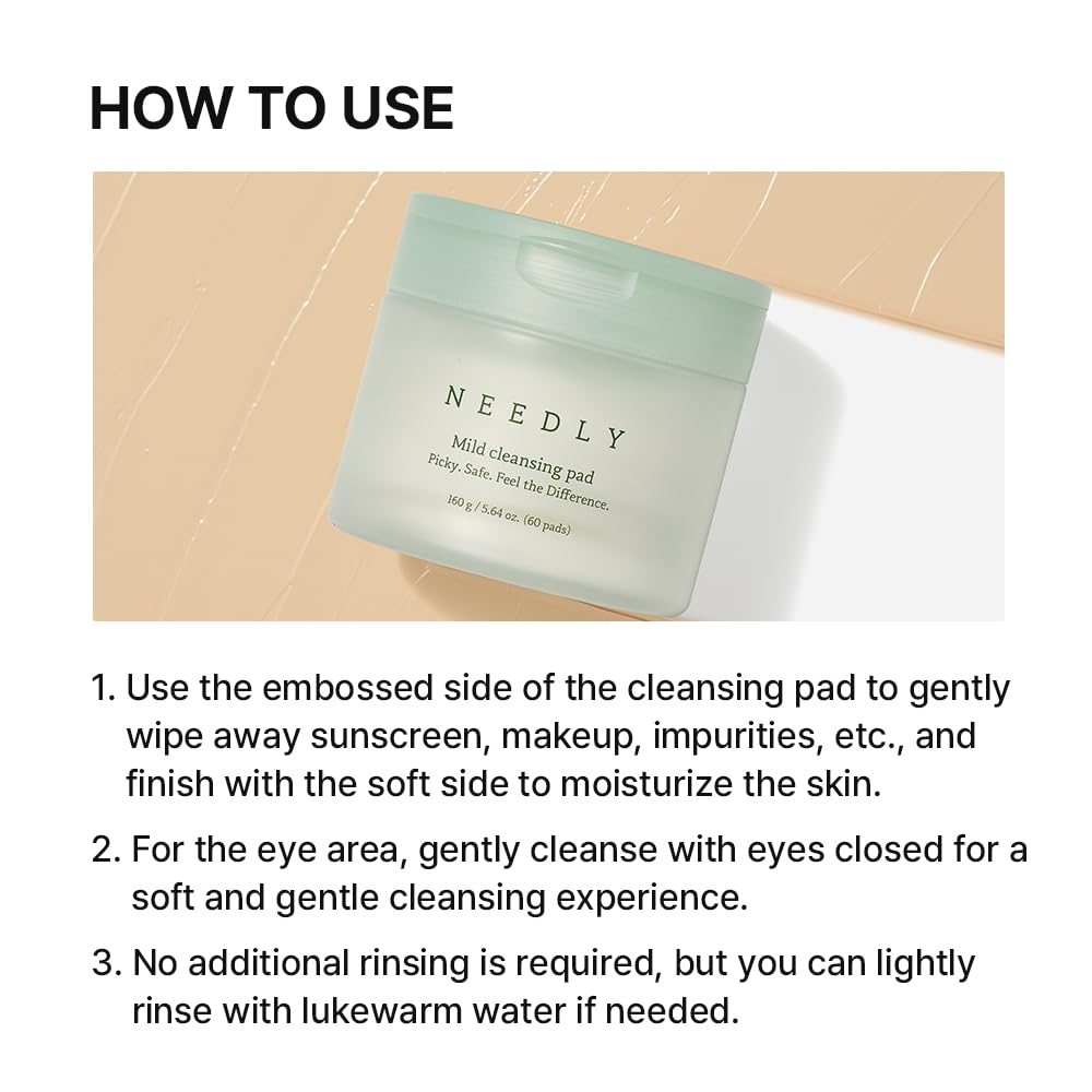 NEEDLY Mild Cleansing Pad large 3.15 inch pad delivers gentle cleansing