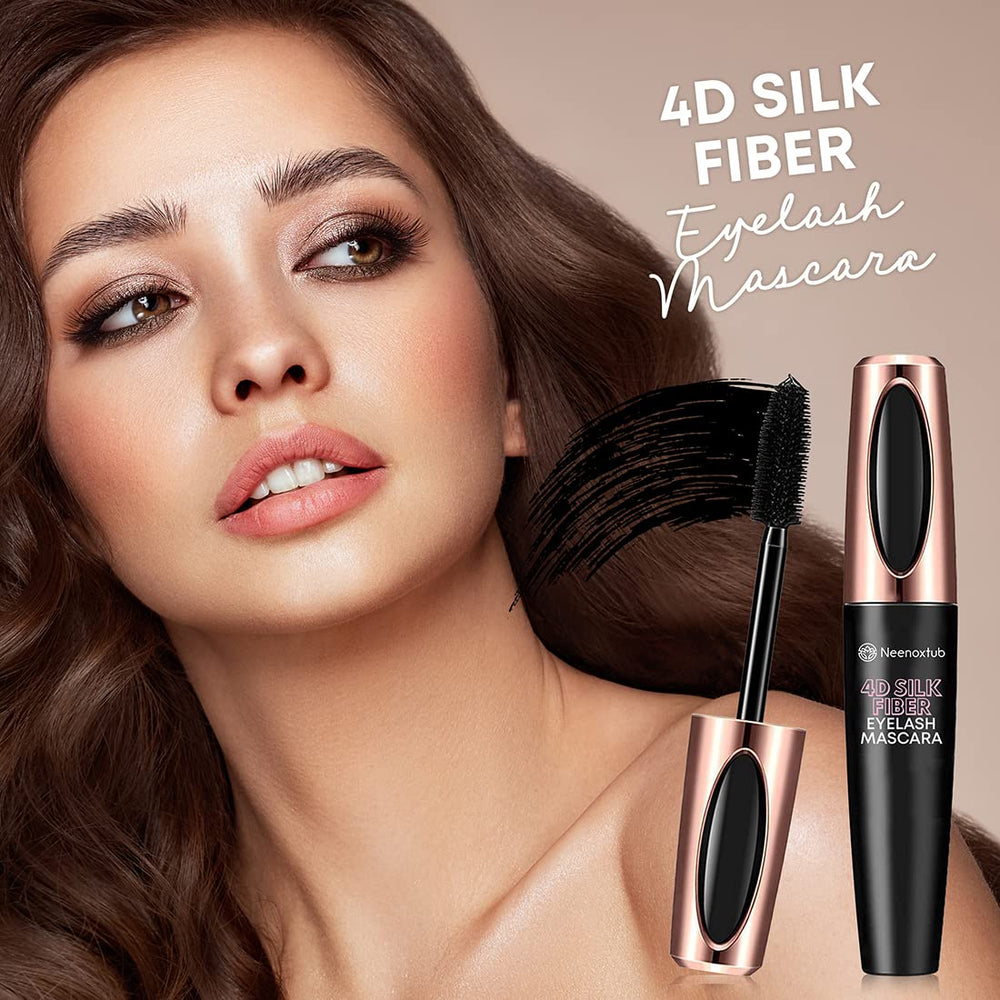 Neenoxtub 4D Silk Fiber Lash Mascara brush closeup reveals precise, controlled application