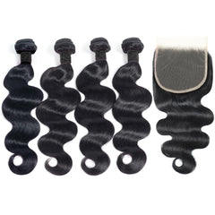 NEIHKY Brazilian body wave 20-inch bundles with closure highlight length and fullness