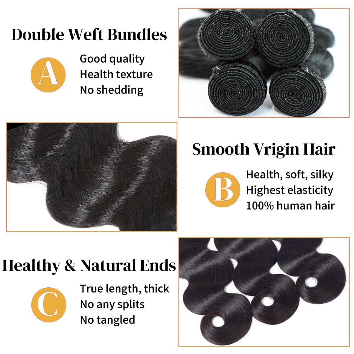 NEIHKY Brazilian body wave 22-inch bundles with closure emphasize glossy texture