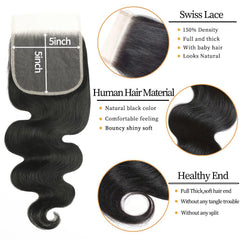 NEIHKY Brazilian body wave 24-inch bundles with closure show long-wear versatility