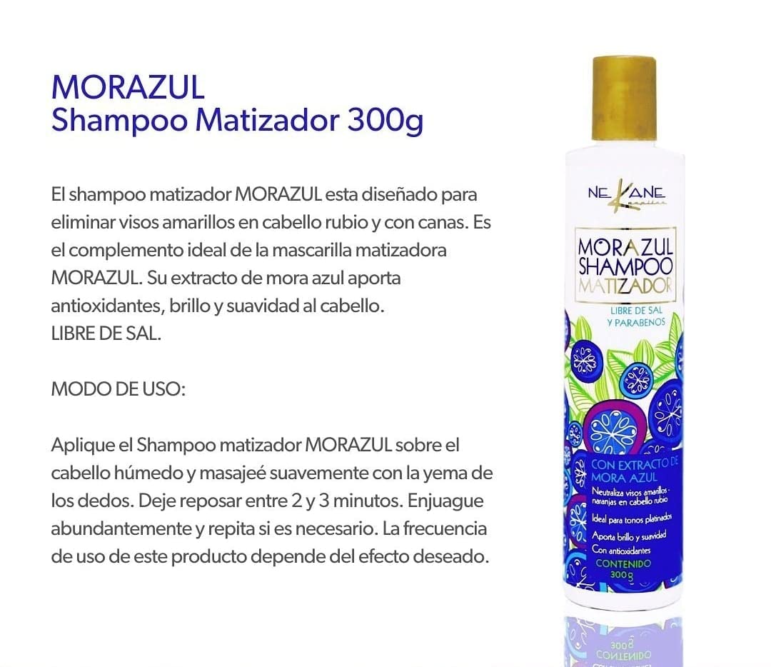 NEKANE Morazul Shampoo close-up reveals rich violet lather for even application.