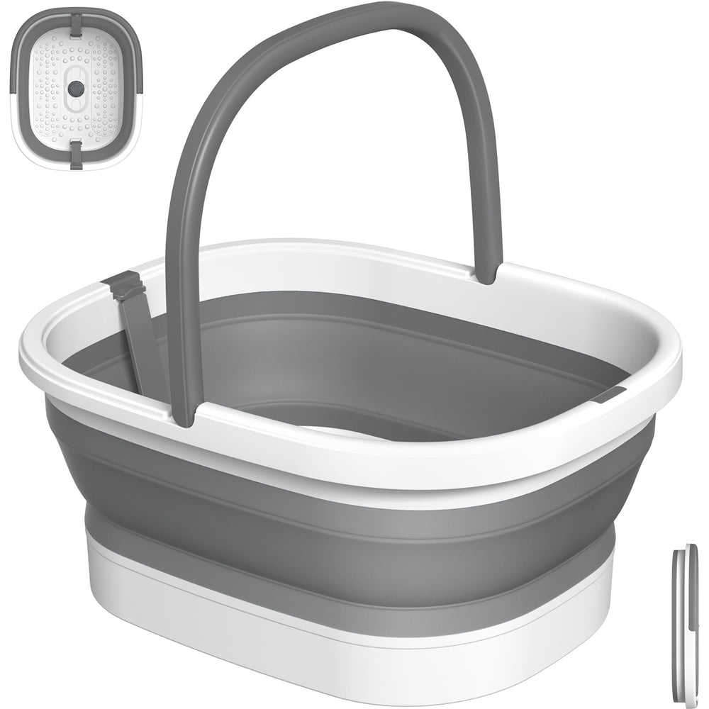Nekteck foot soaking tub collapsible bucket extended shows space-saving storage.
