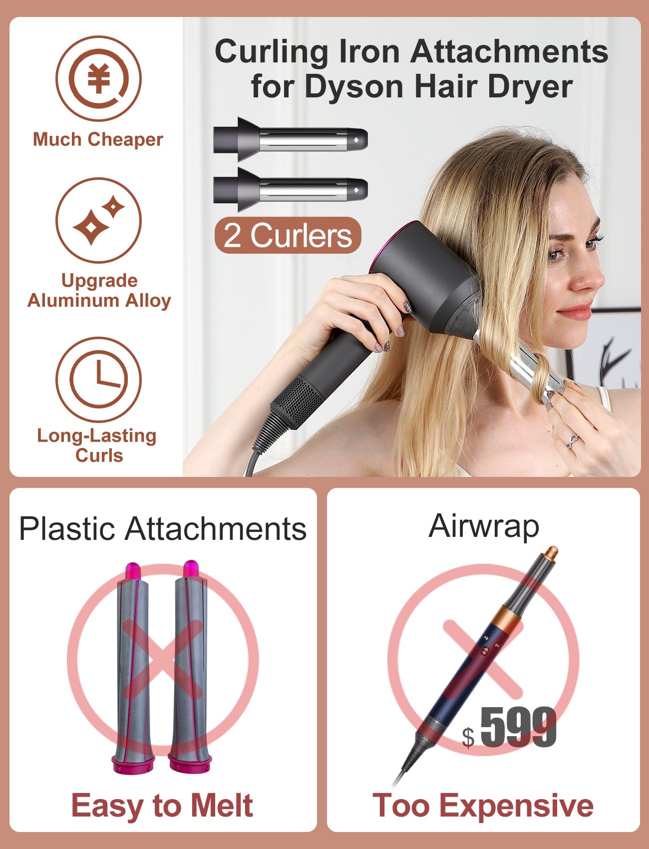Nekuma dual-direction curlers attachment shown for versatile, side-to-side styling.