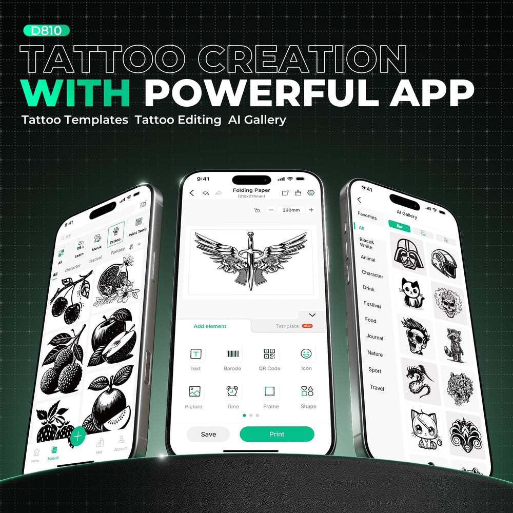 Nelko Tattoo Stencil Printer Bluetooth connection enables wireless prints.