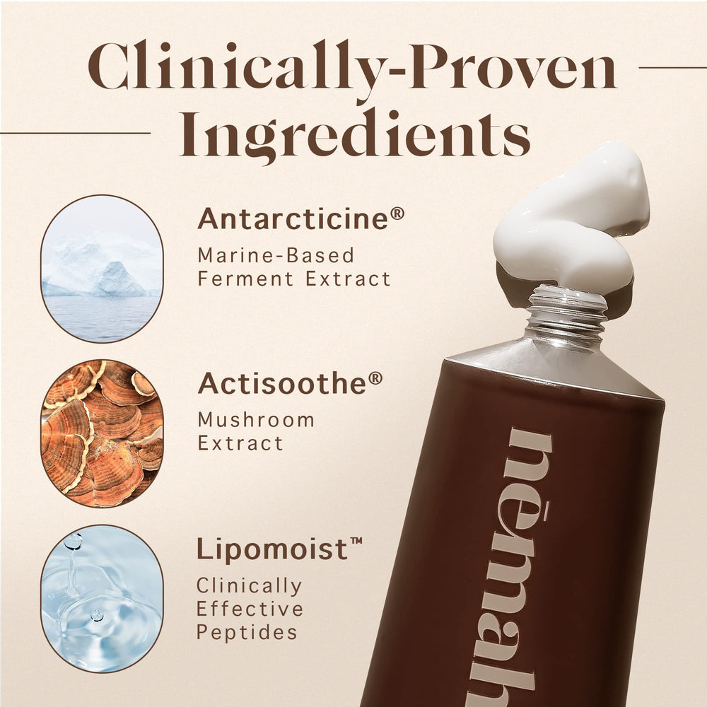 Nemah antarctine feature closeup illustrating skin comfort and soothing properties.