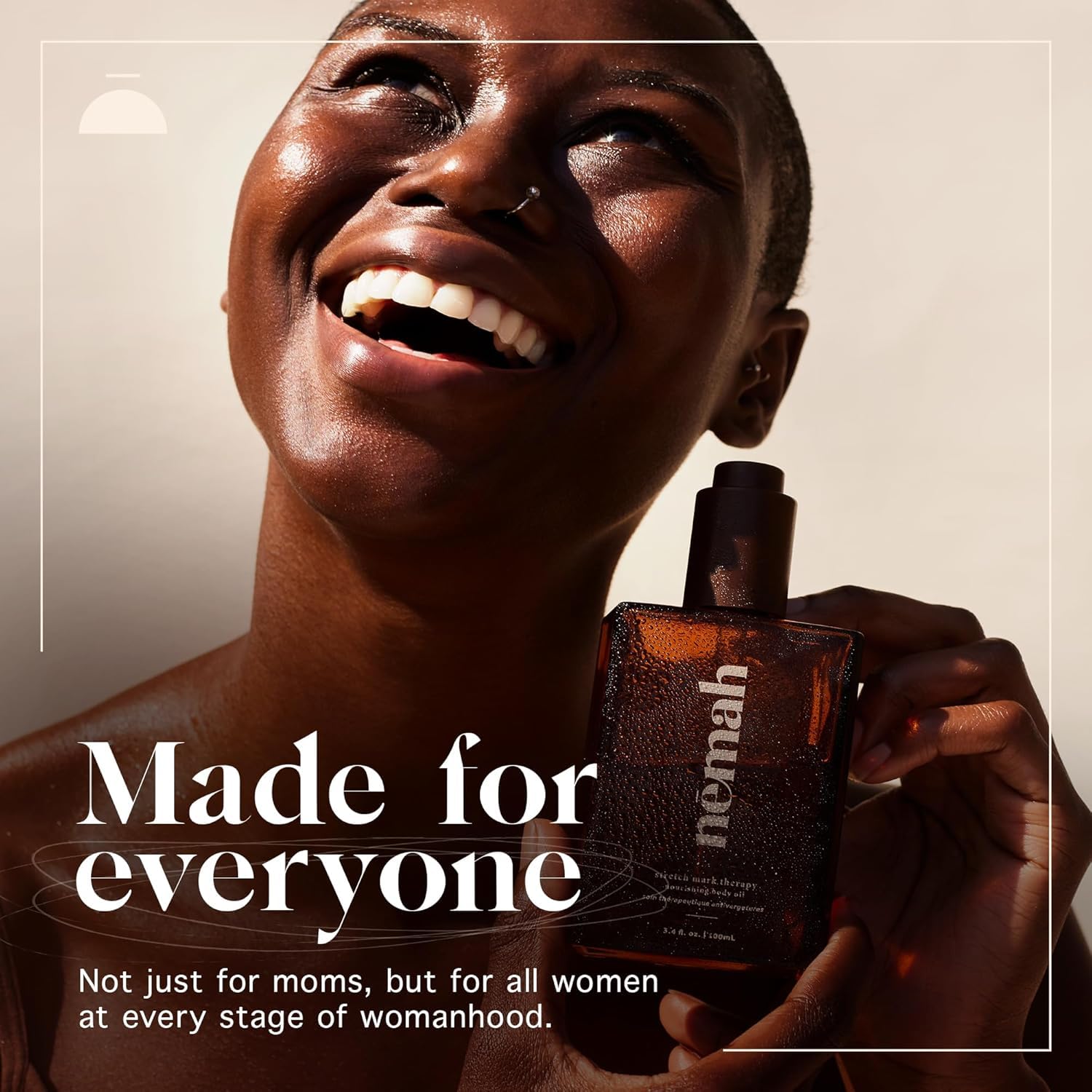 Leaping Bunny vegan cruelty-free certification symbol on Nemah Belly Oil packaging.