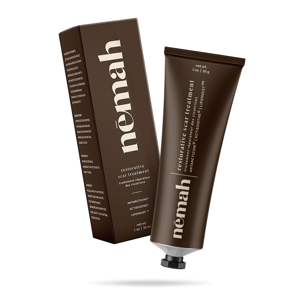 Nemah postpartum-scar-care routine image showcasing gentle application benefits.