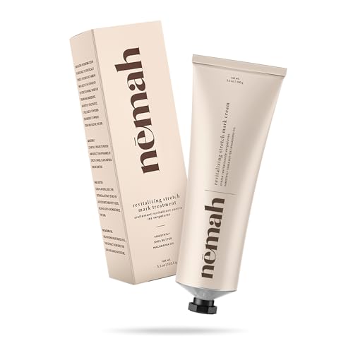 Nemah pregnancy stretch mark cream belly application shows fast-absorbing hydration.