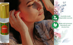 Nemat Amber Perfume Oil Roll-On cap close-up; compact design for on-the-go use