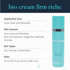 NEOCUTIS Bio Cream Firm Riche growth factor label highlights fine lines