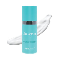 Neocutis Bio Serum Firm bottle closeup shows premium hydration for radiant skin.