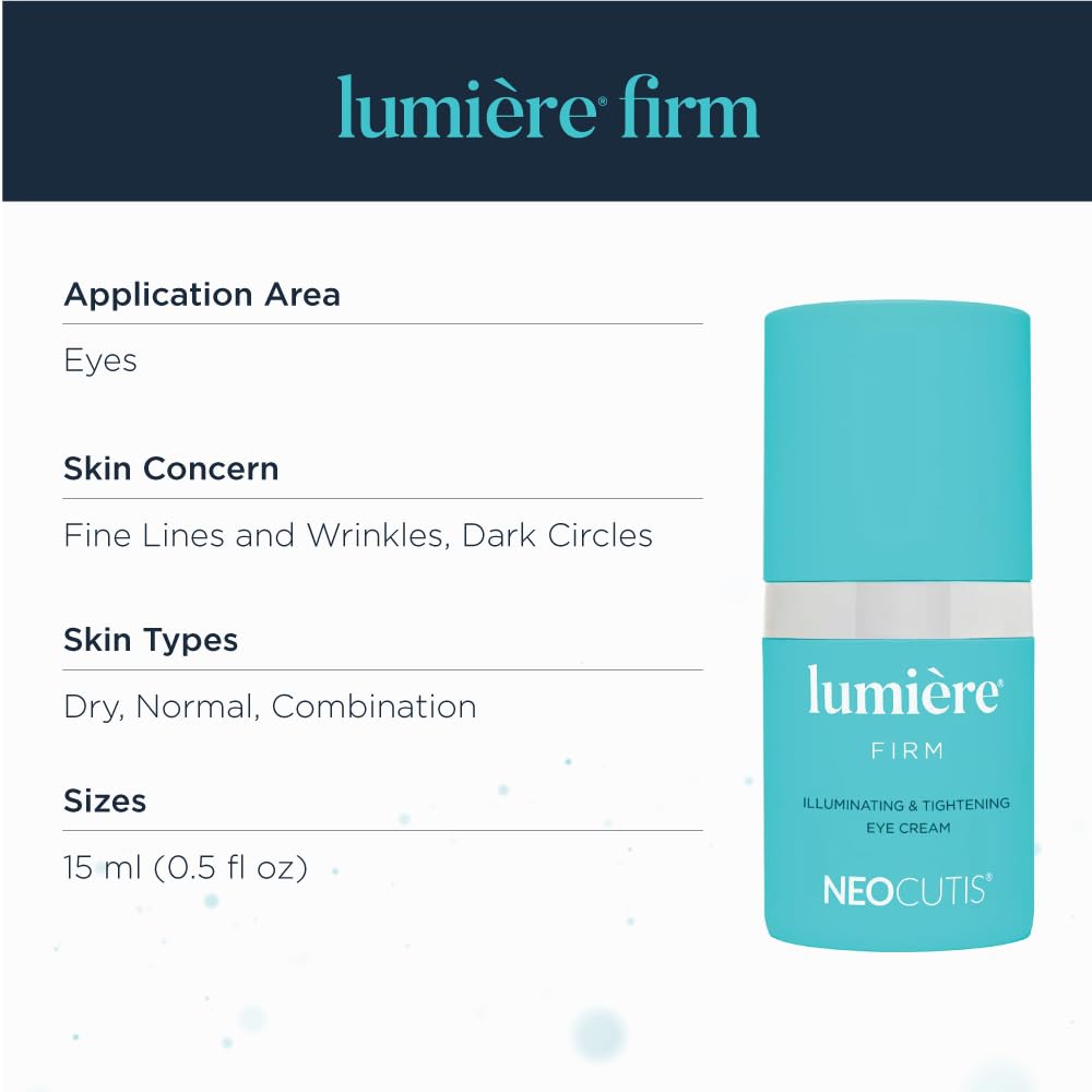 NEOCUTIS Lumière Firm ingredient panel highlights peptides and growth factors