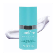 NEOCUTIS Lumière Firm Riche packaging close-up highlighting premium eye care