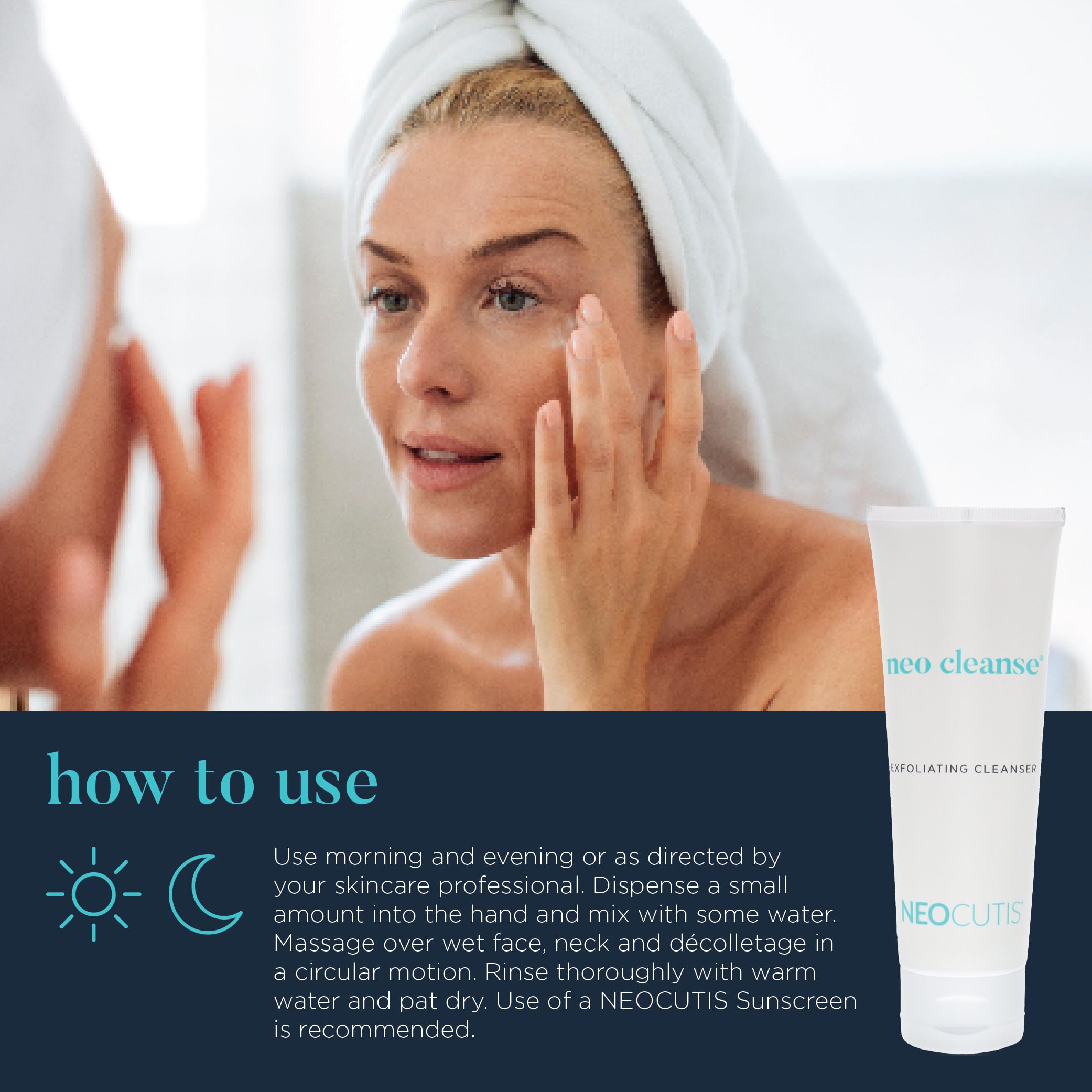 NEOCUTIS Neo Cleanse 125ml bottle for compact, twice-daily ritual.