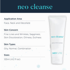NEOCUTIS Neo Cleanse pump-cap packaging designed for easy twice-daily use.
