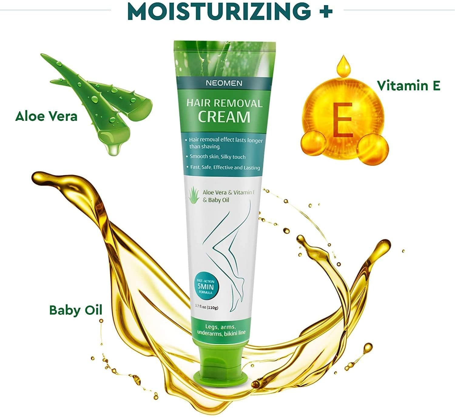 NEOMEN hair removal cream after-use skin-softness and smooth results in minutes.