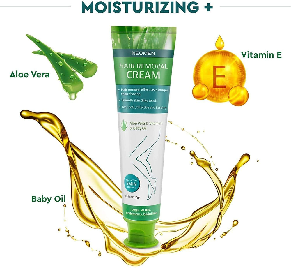 NEOMEN hair removal cream after-use skin-softness and smooth results in minutes.