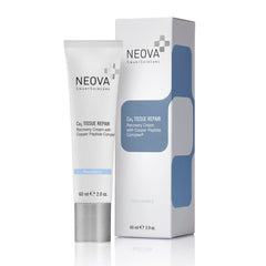 NEOVA Cu3 Tissue Repair Cream jar showcases calming, moisture-rich healing for tender skin.