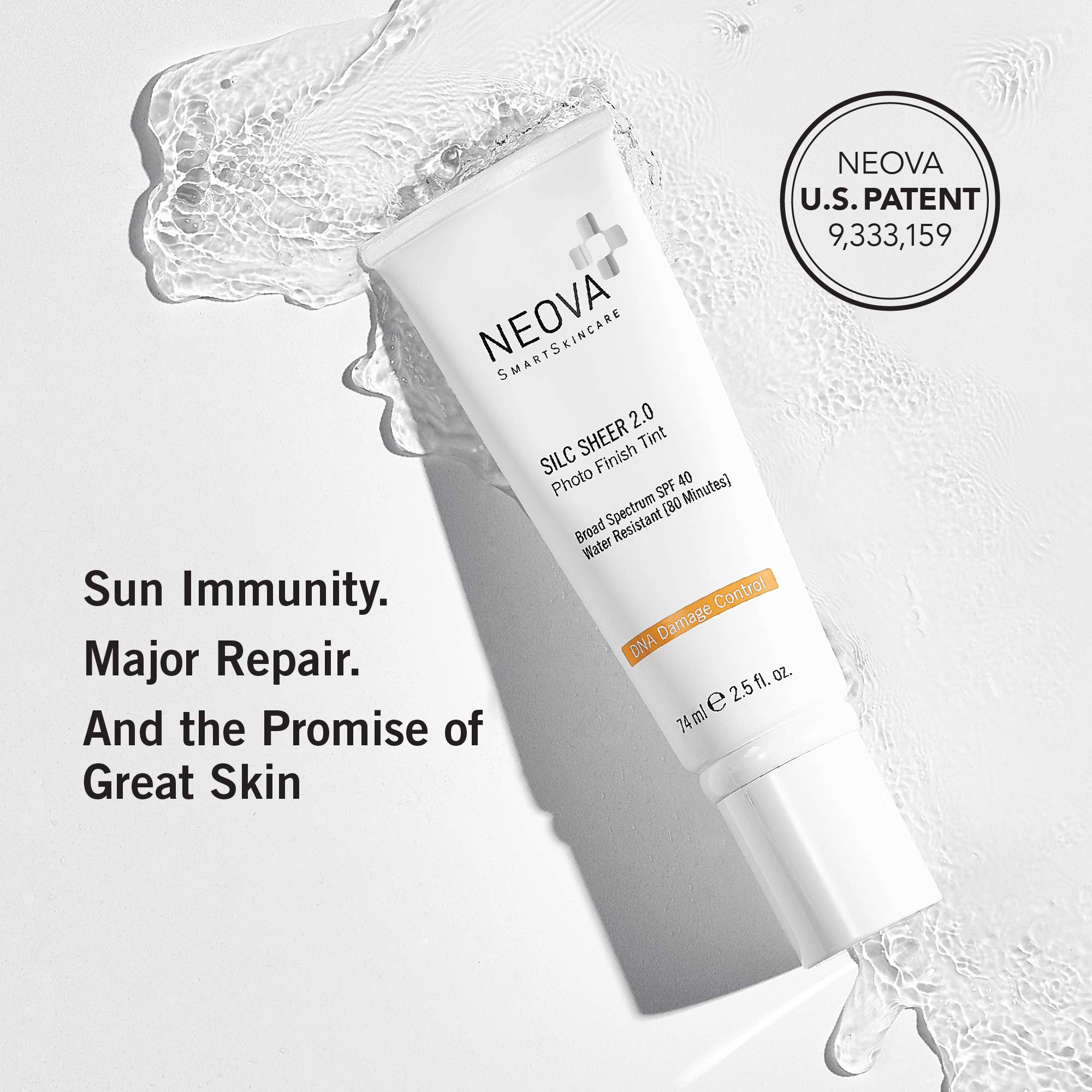 NEOVA Silc Sheer 2.0 pearl-finish texture indicating oil-free glow