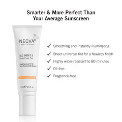 NEOVA Silc Sheer 2.0 SPF40 closeup highlights broad protection during application
