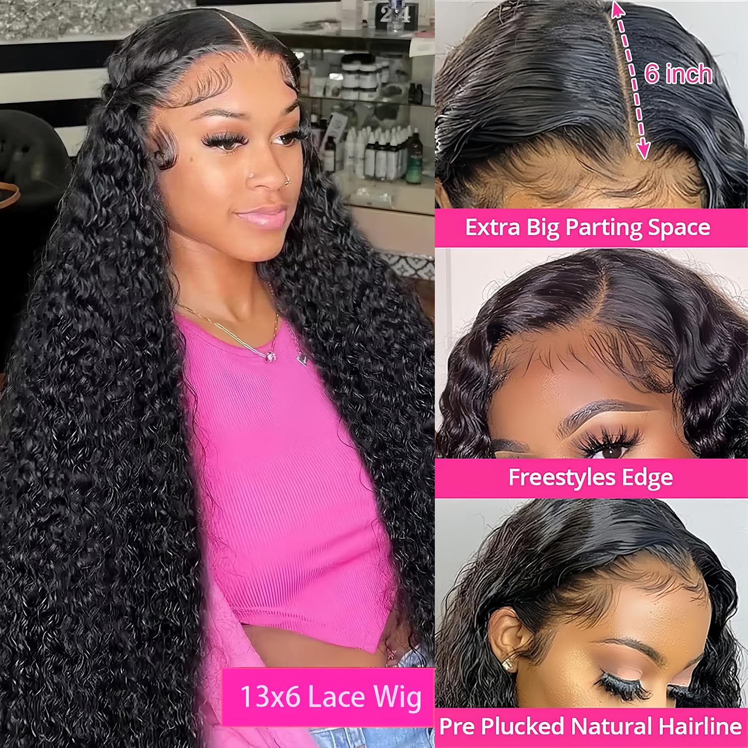 Nervoss 13x6 HD transparent lace front with simulated scalp for invisible hairline