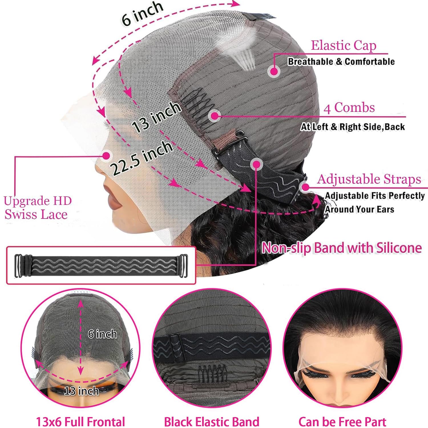Nervoss pre-plucked wig with baby hair for easy natural styling