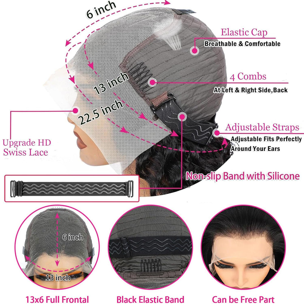 Nervoss pre-plucked wig with baby hair for easy natural styling