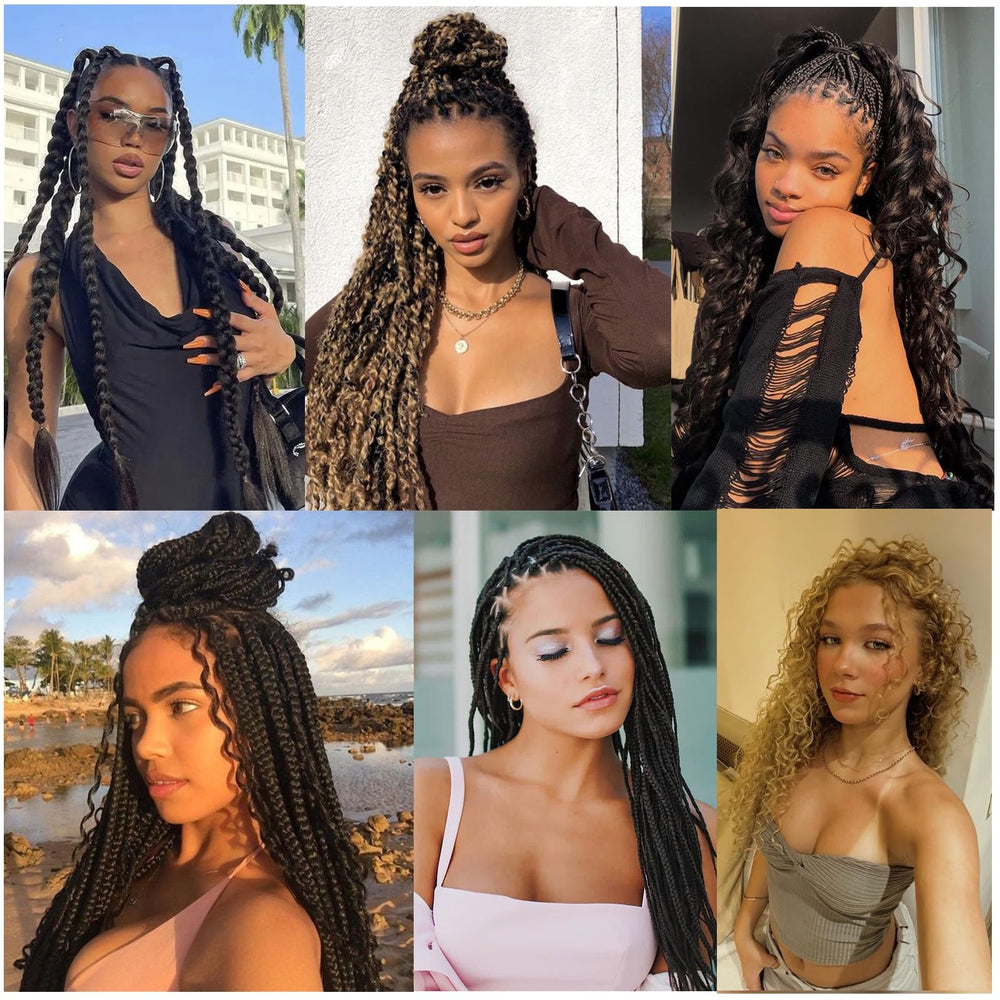 Nescorner braiding hair includes crochet needle for DIY styling