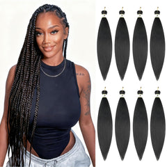 Nescorner pre-stretched braiding hair 24in pack ready for full-head installs