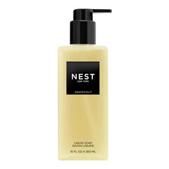 NEST New York Grapefruit liquid soap bottle pump offers refreshing citrus cleanse