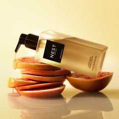 NEST New York Grapefruit liquid soap foam lather demonstrates gentle cleansing