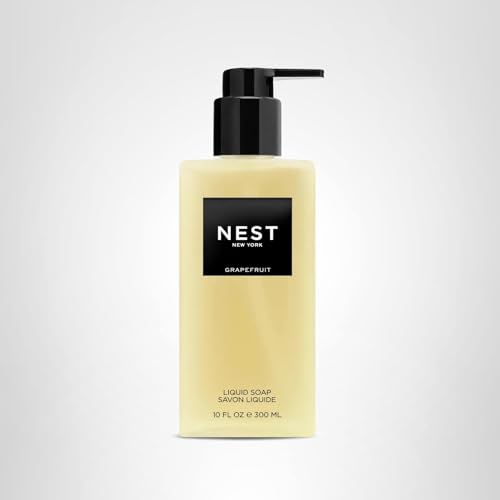 NEST New York Grapefruit liquid soap on bathroom countertop with spa vibe