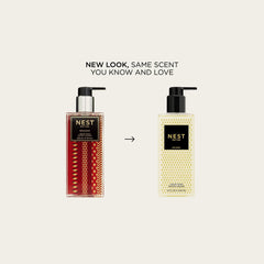 NEST New York holiday liquid soap pump dispense shown for easy handwashing.
