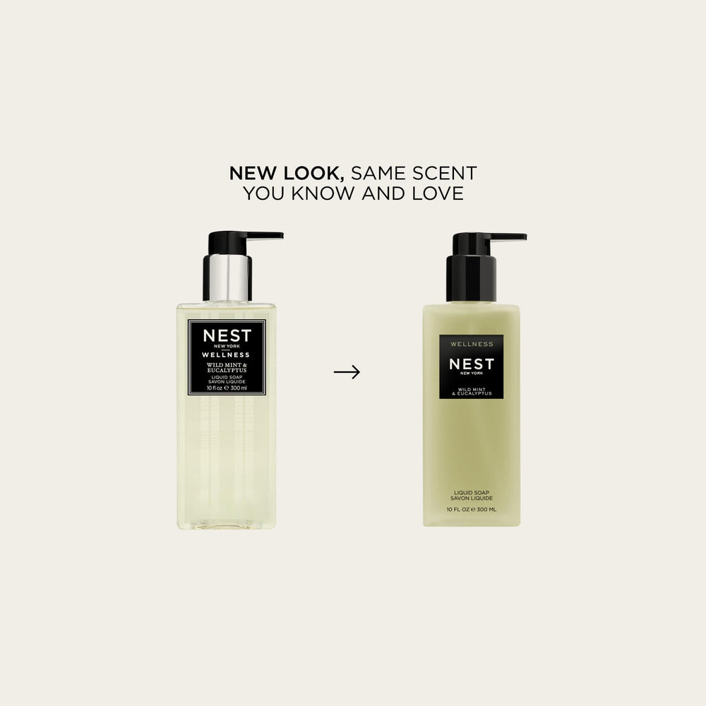 Nest New York liquid soap pump-dispensing action for daily cleanse.
