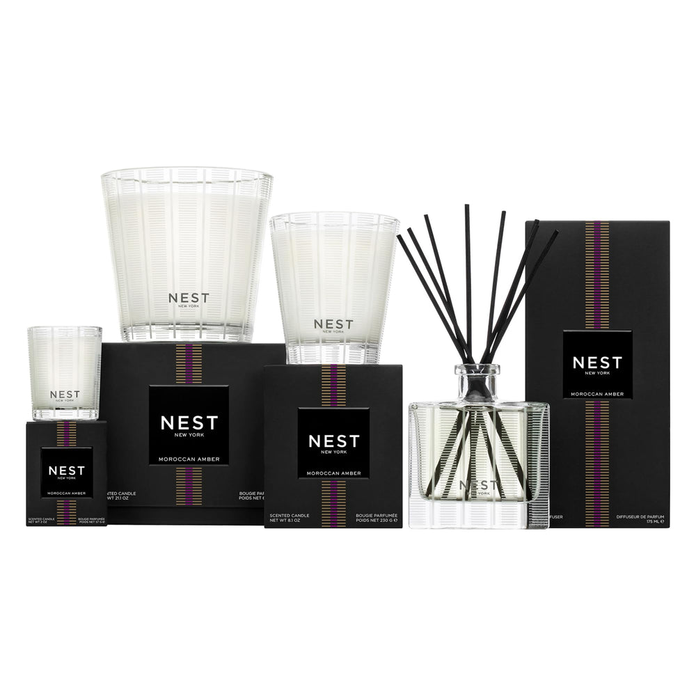 Bathroom scene with NEST New York Moroccan Amber liquid soap