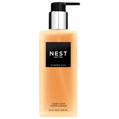 NEST New York Pumpkin Chai liquid soap bottle pump delivers daily cleansing with autumn ambience.