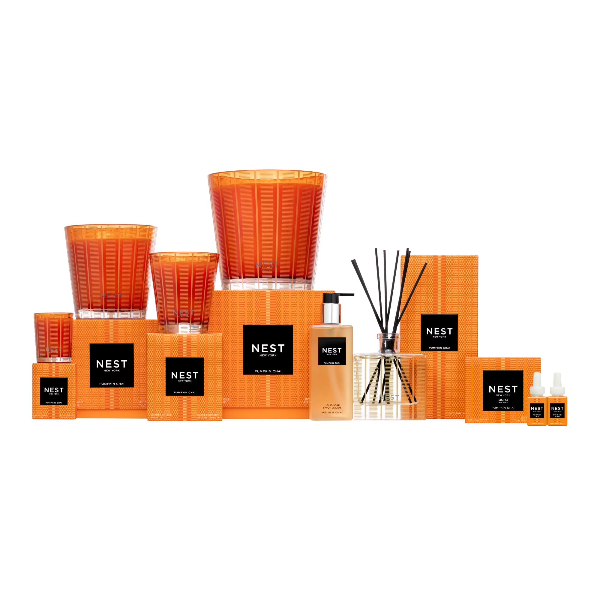NEST New York Pumpkin Chai liquid soap kitchen bathroom scene highlights versatile scent for shared spaces.