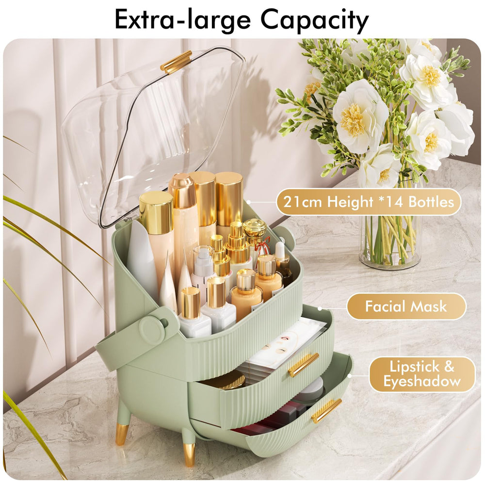 NestOrganix makeup organizer waterproof dustproof cover protects cosmetics during daily use