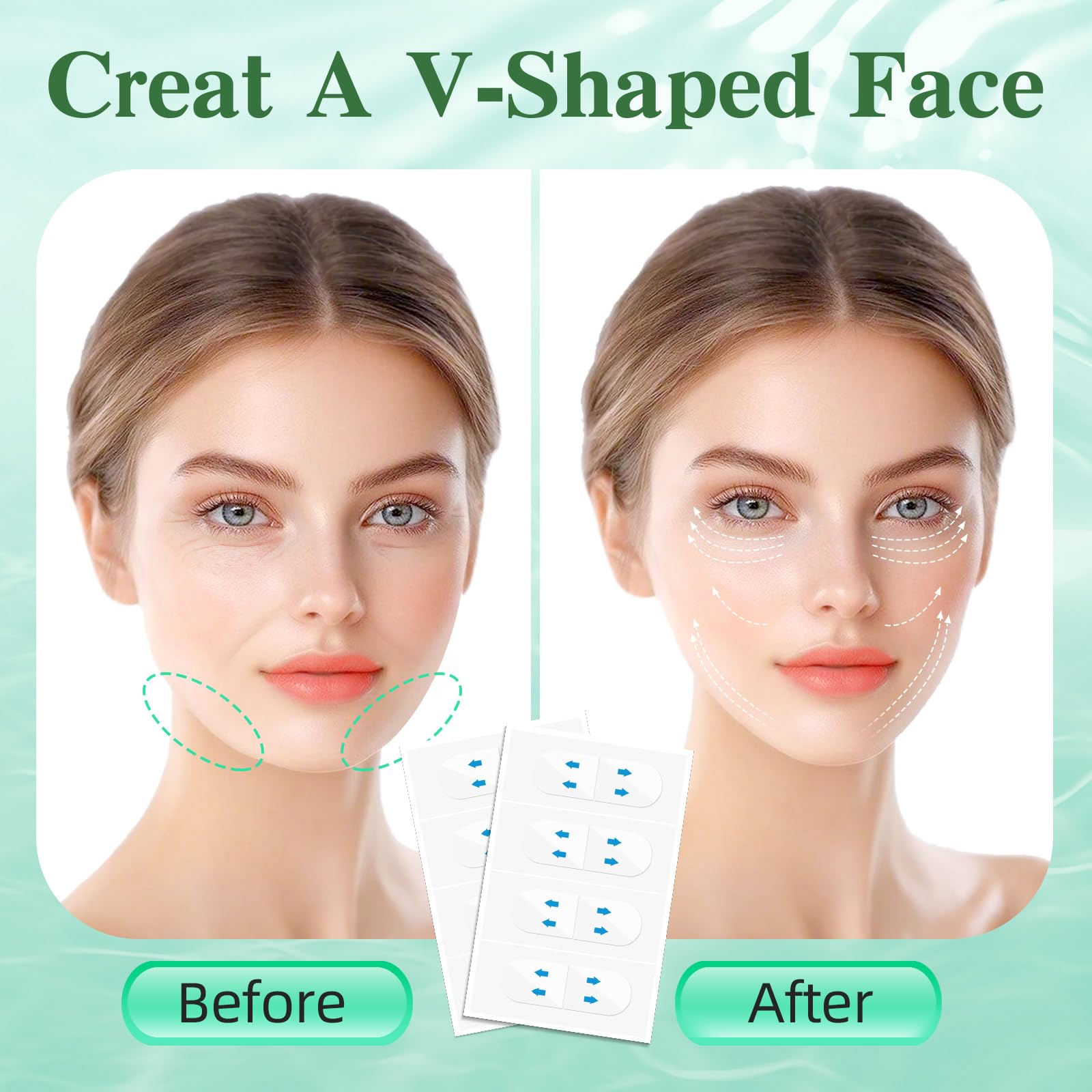 Netlkjonk face tape lifting invisible adhesive closeup demonstrates transparent contour enhancement.
