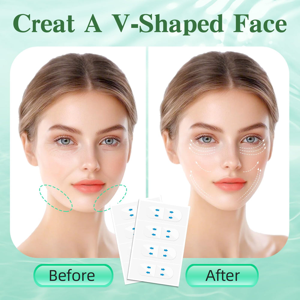 Netlkjonk face tape lifting invisible adhesive closeup demonstrates transparent contour enhancement.