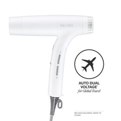 Neuro Dry+ auto dual voltage enables worldwide use on travel.